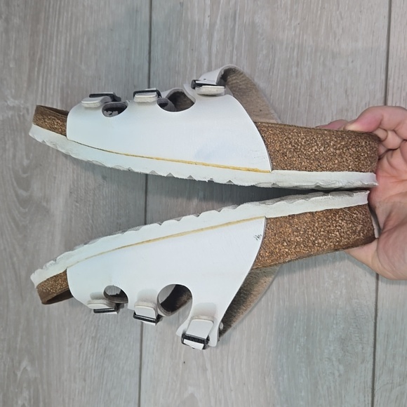 Birkenstock Women Floroda White Sandals Slide Flats Shoes Sz 37/6 Regular - Picture 10 of 11